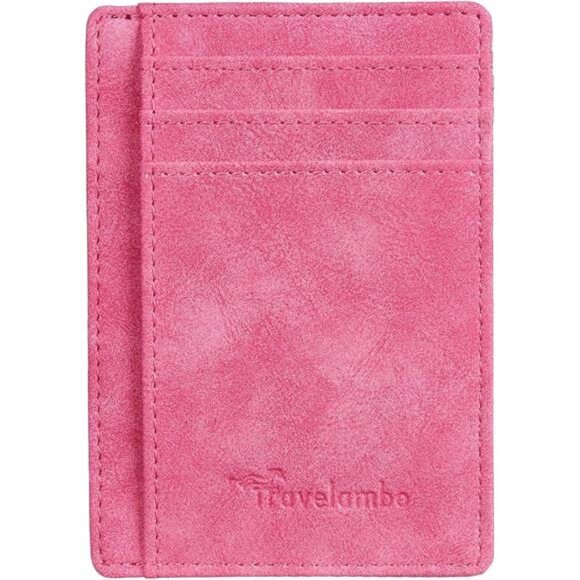 Slim Wallet Front Pocket Minimalist Leather RFID Blocking Medium Size - Picture 4 of 5